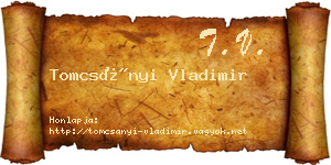 Tomcsányi Vladimir névjegykártya